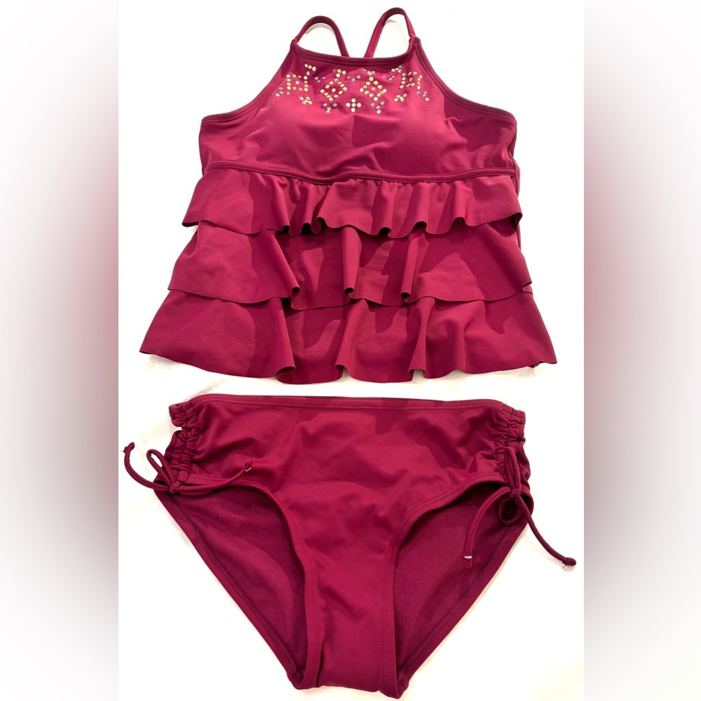 Justice Girl’s Two-piece Swimsuit in Plum color